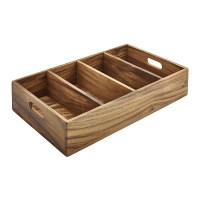 Acacia Wood 4 Compartment Cutlery / Display Tray